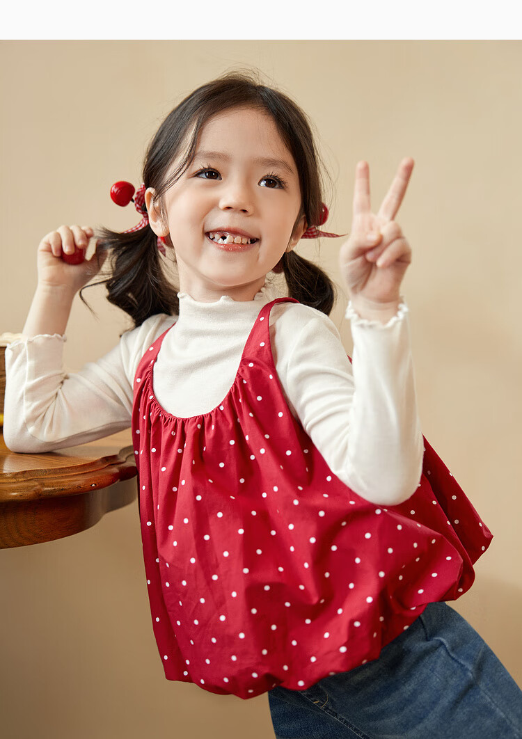 LUSON Little O Baby Kids Autumn Outfit Girls Polka Dot 2025 New Super Cute Flower Bud Vest Set 13
